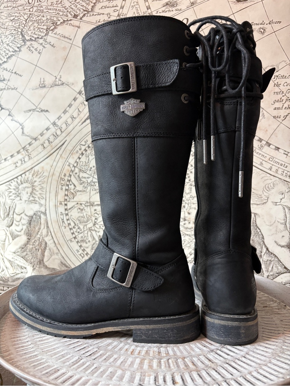 Harley Davidson size 8 Kirtland Black Knee High Riding Boots EUC - Picture 10 of 12